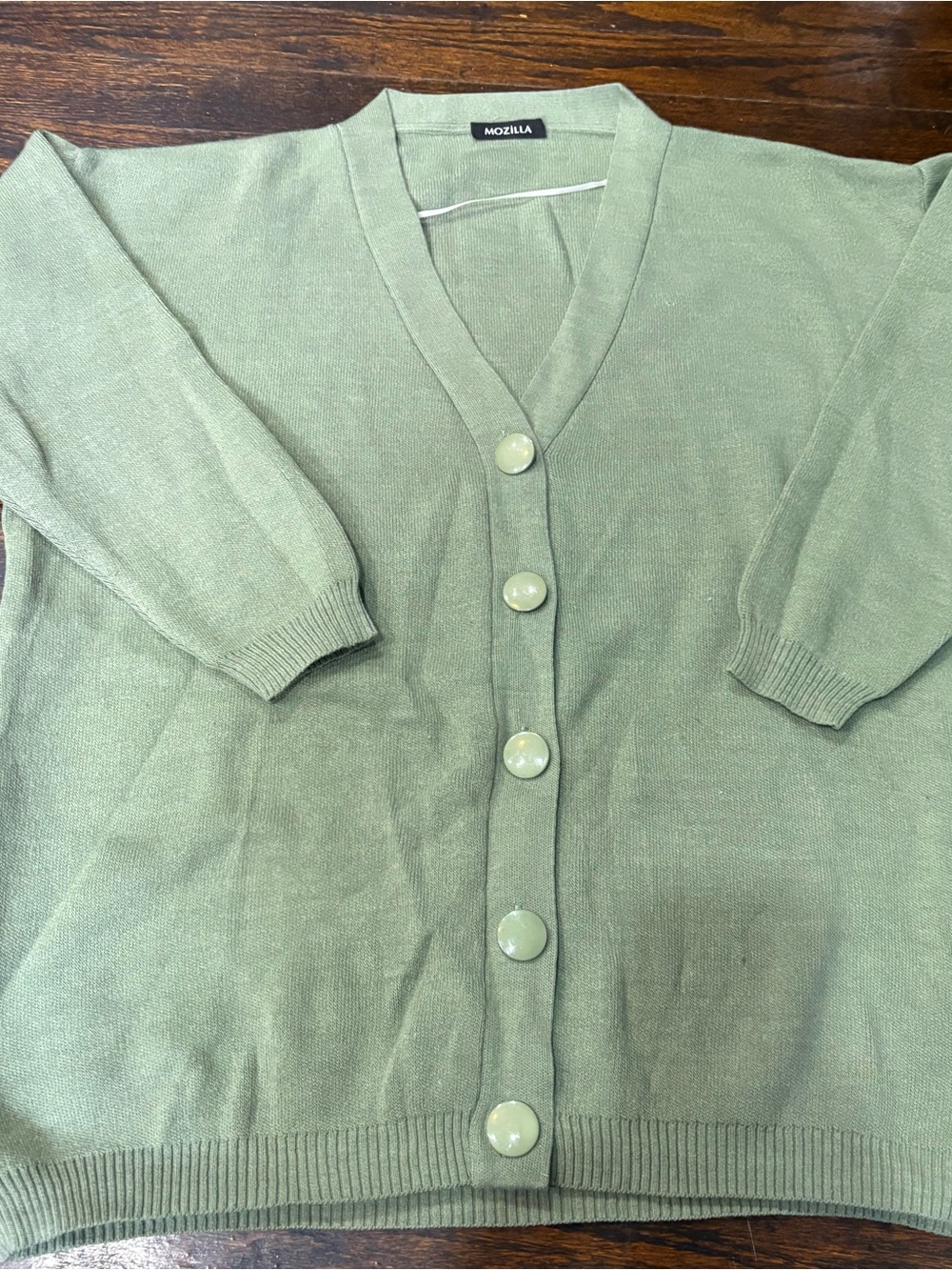 Sage Green V-Neck Button Front Cardigan